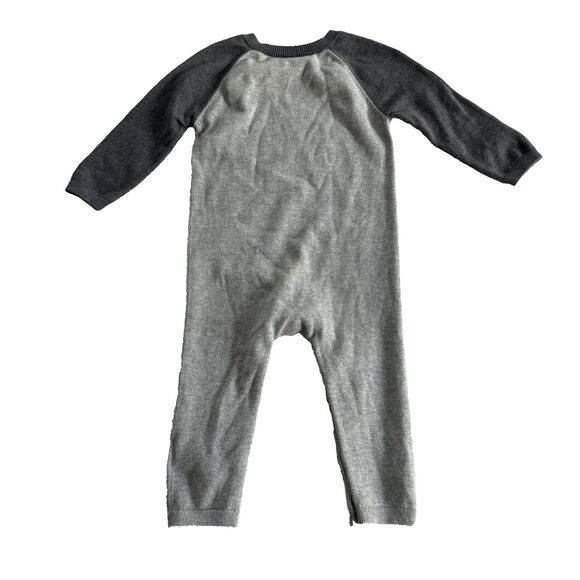 Baby GAP + Junk Food Marvel Batman Gray Sweater One Piece Romper Size 12-18M - Picture 6 of 6
